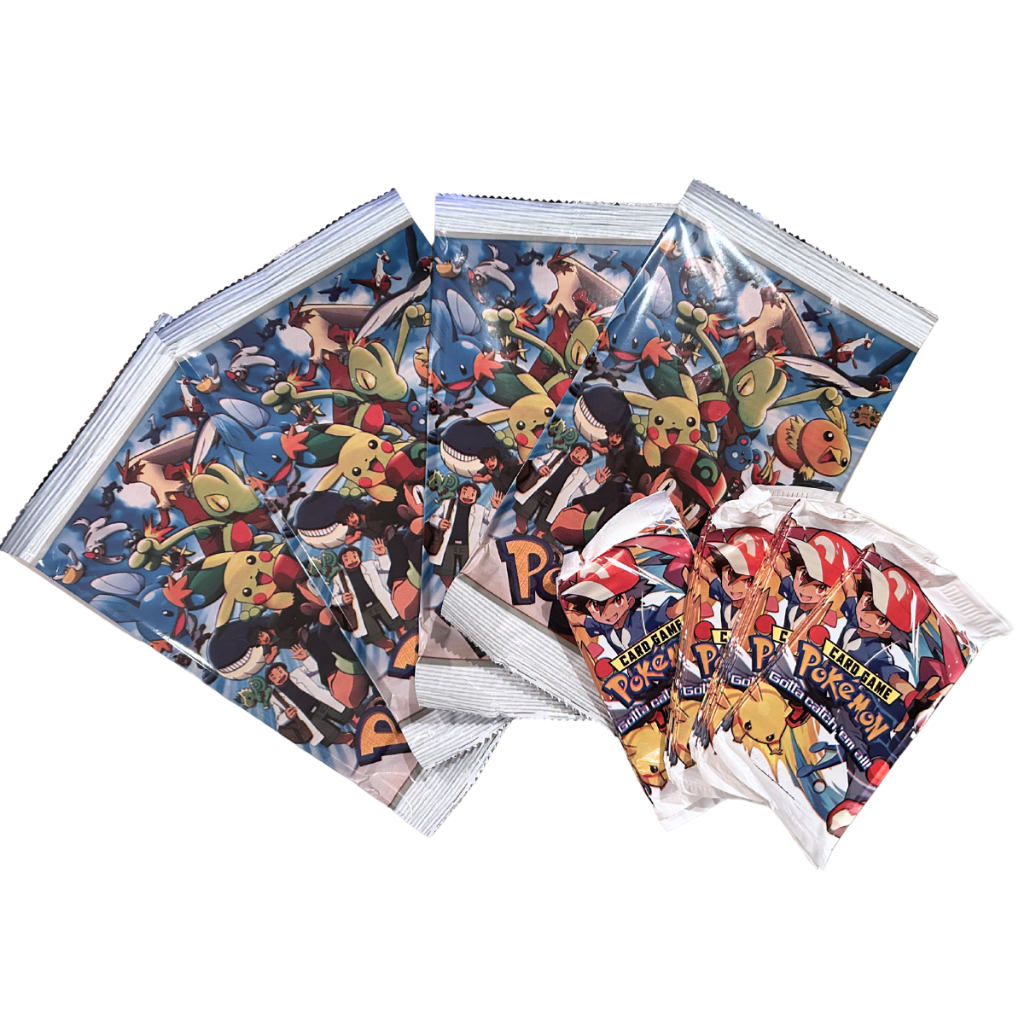 Kit 200 Cards Pokémon e 20 Cards Para Colorir Grande Red Ash Ketchum Infantil Colecionável Coloring