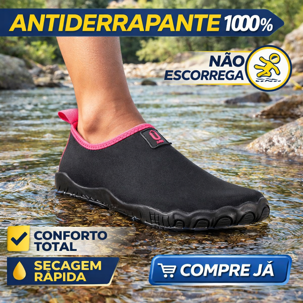 Sapatilha Aquática Antiderrapante Premium Praia Rio Piscina Confortável Secagem Rápida