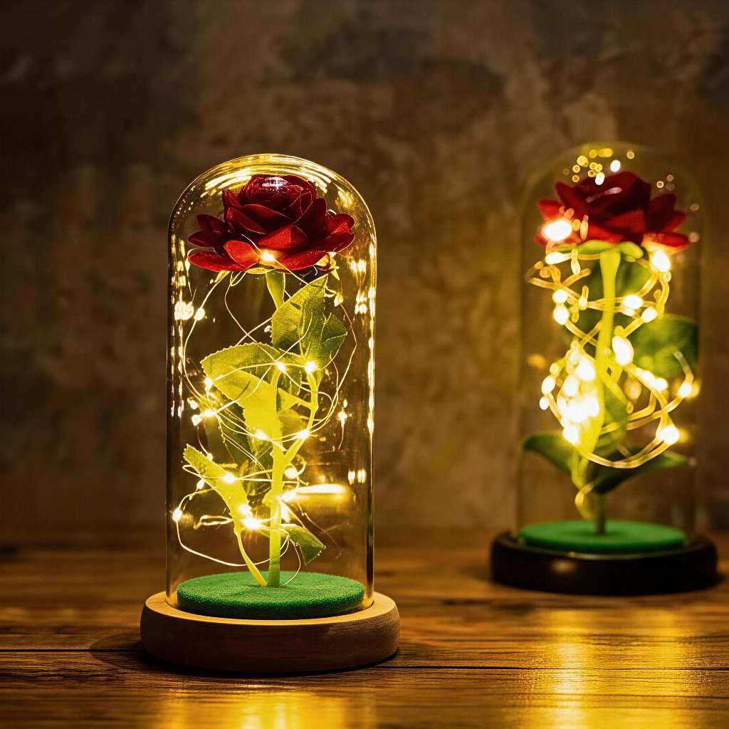 Luminária Flor de Rosa LED | Decoração Romântica Quarto Casamento Festa