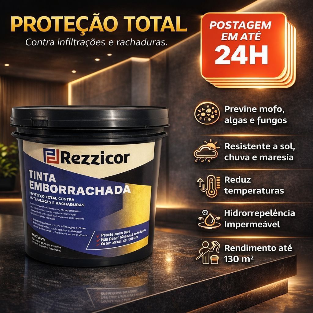 Borracha Líquida Impermeável Rezzicor 4kg Super Resistente Envio 24H