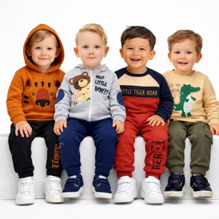 Conjunto Moletom Bebê Infantil Criança Menino Agasalho Bebê Masculino Roupa de Frio Conjunto Moleton 100% Algodão em Oferta na Shopee