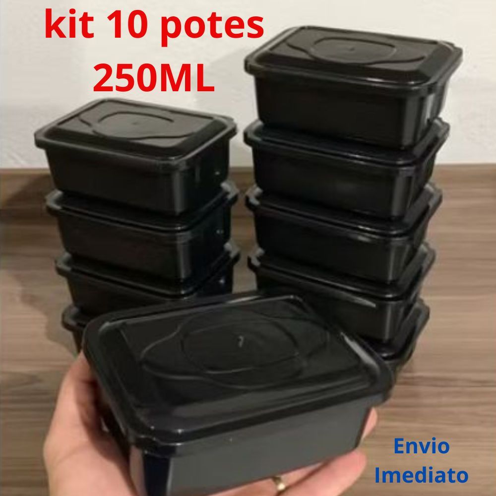 kit 10 potes pequenos de plásticos 250ml para lanchinhos cozinha  temperos livres de BPA em Oferta na Shopee