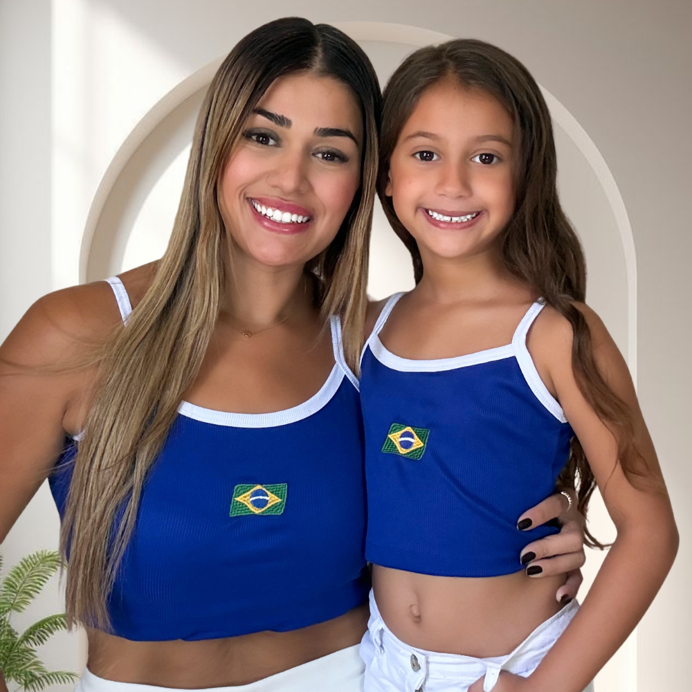 Kit mae e filha copa do mundo cropped brasil blusinha feminina verao 2026