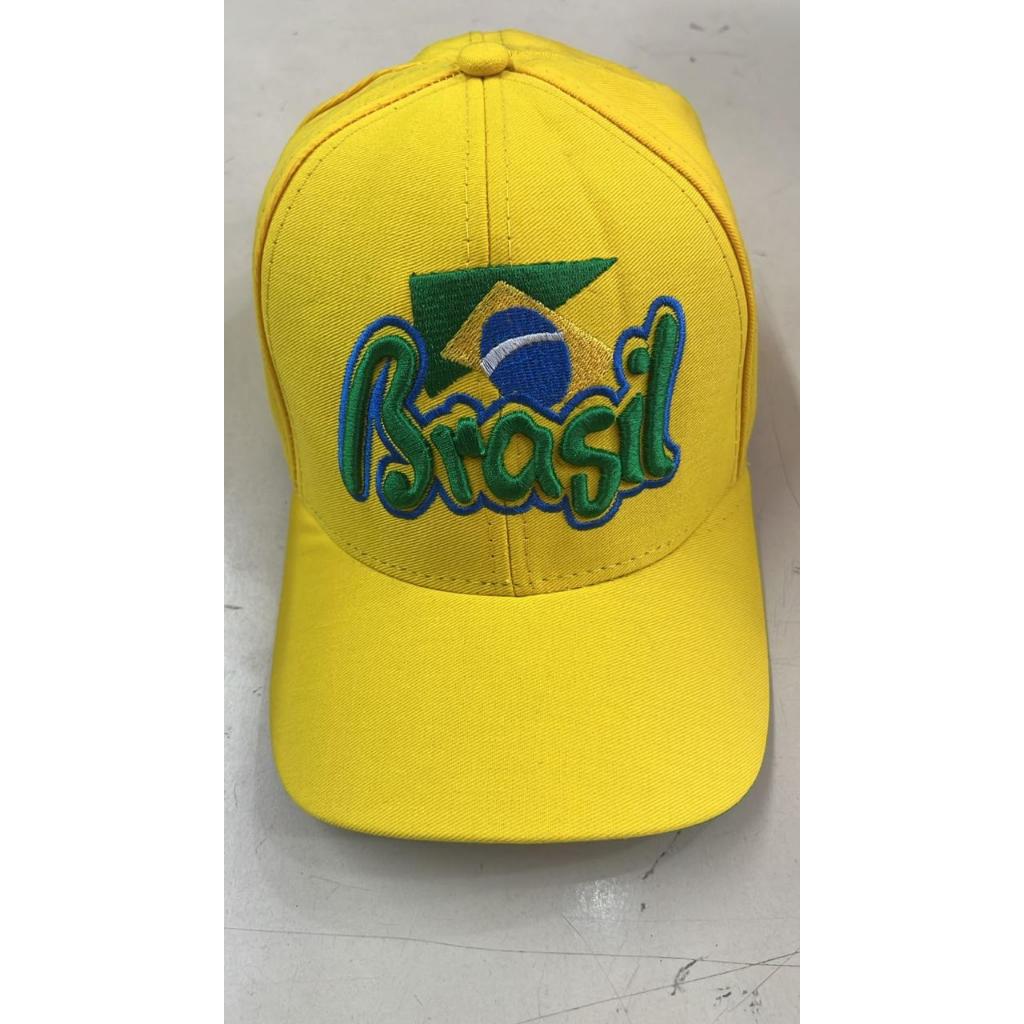 Boné Brasil Bordado Personalizado Ajustável Unissex Aba Curva Casual Seleção Brasileira