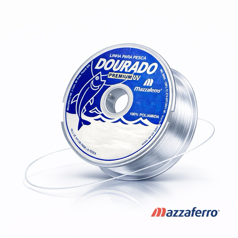 Linha de Pesca DOURADO Monofilmento Fio de Nylon Leader Branca 100m Varias Medidas -Mazzaferro