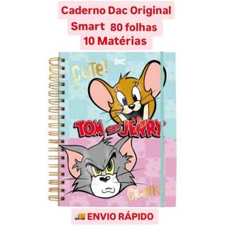 CADERNO COLEGIAL SMART TOM & JERRY 10 MATÉRIAS 80 FOLHAS CAPA DURA ASPIRAL A5 PERSONAGENS DISNEY em Oferta na Shopee