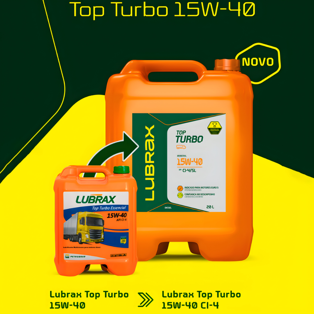 Óleo Motor 15w40 Top Turbo Mineral CI4-SL Lubrax Balde 20 Litros