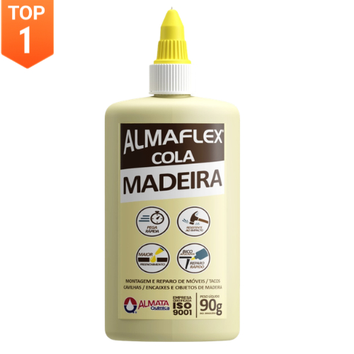 Cola de Madeira 90g 250g PVA Almaflex Extra Forte Reparos MDF Artesanato Marcenaria Papelão Reparos