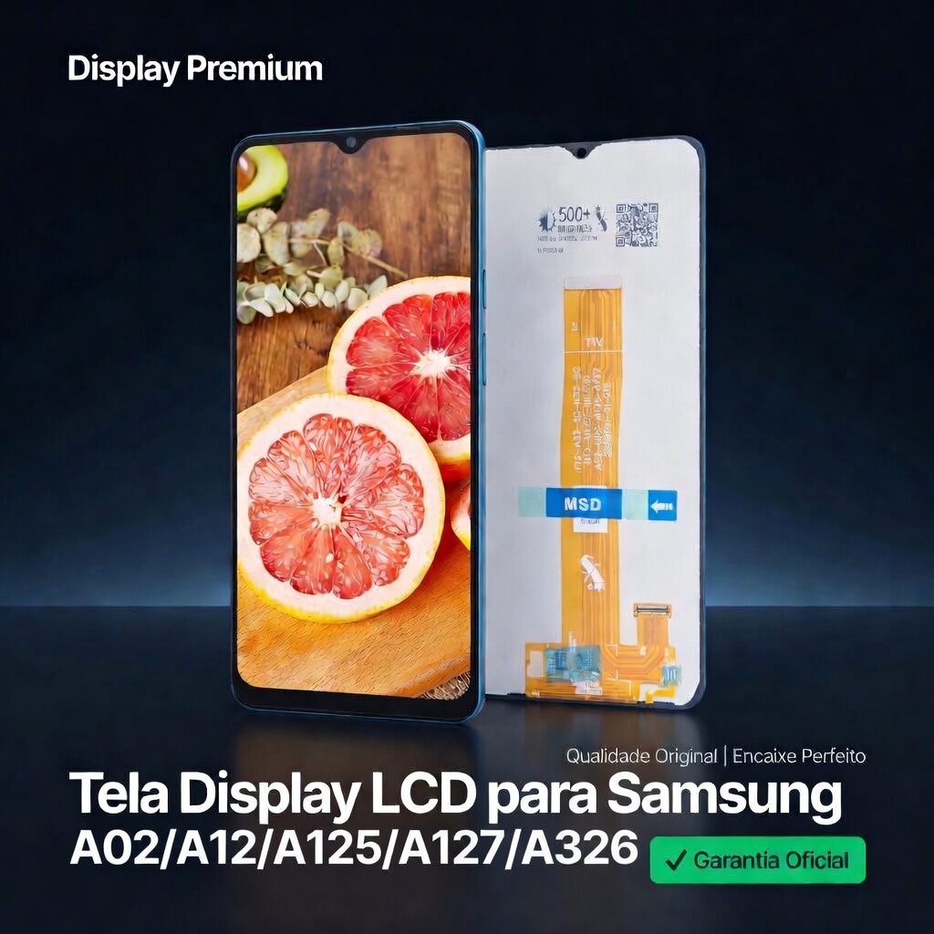 Tela Frontal Display LCD Para SAM A02/A12/A125/A127/M12/A326 Reposição Peça Completa