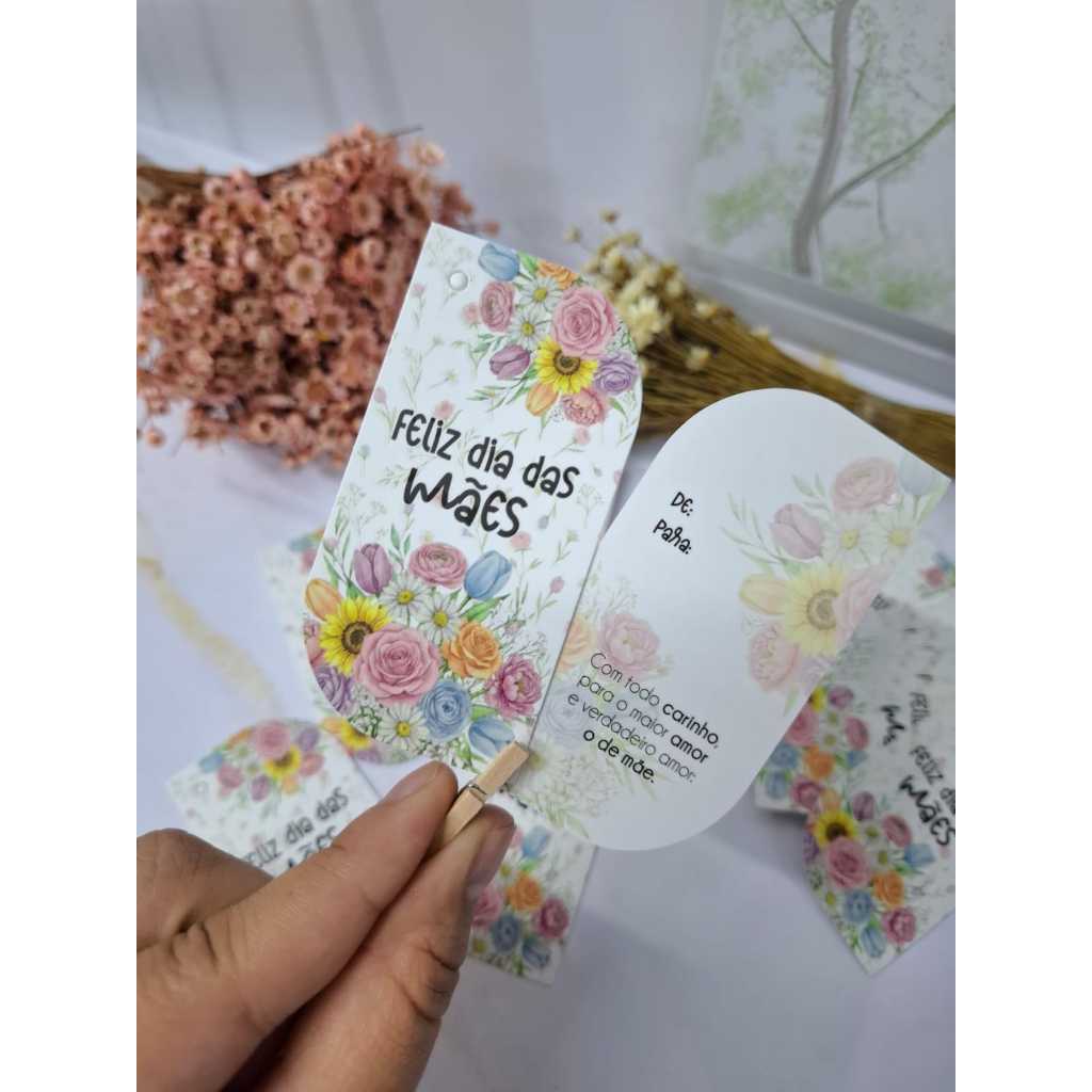 20un Tag folha "Floral" Dia das Mães