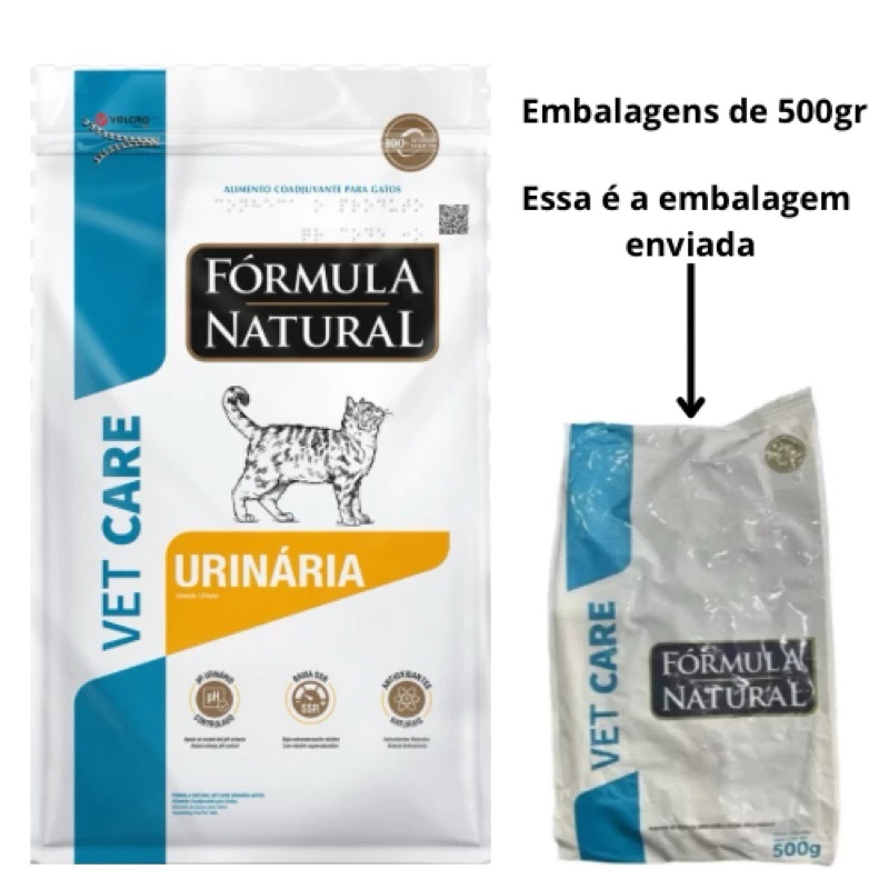 3 x 500g Ração Fórmula Natural Vet Care Urinária para Gatos Adultos