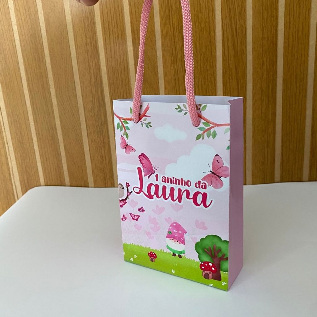 Kit Sacolinha 10|15|20 Personalizada Jardim Encantado Festa 10x15cm | Lembrancinha, Embalagem, Kit Presente com Alça