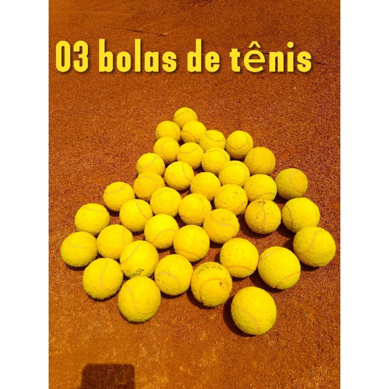 kit 03 bolas de tenis usadas resistente para treino pet fisioterapia e bolinha de tenis para jogar