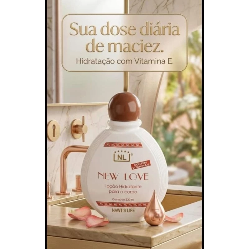 Loção Hidratante Corporal New Love Nawt’s Life - Hidratação, 230ml