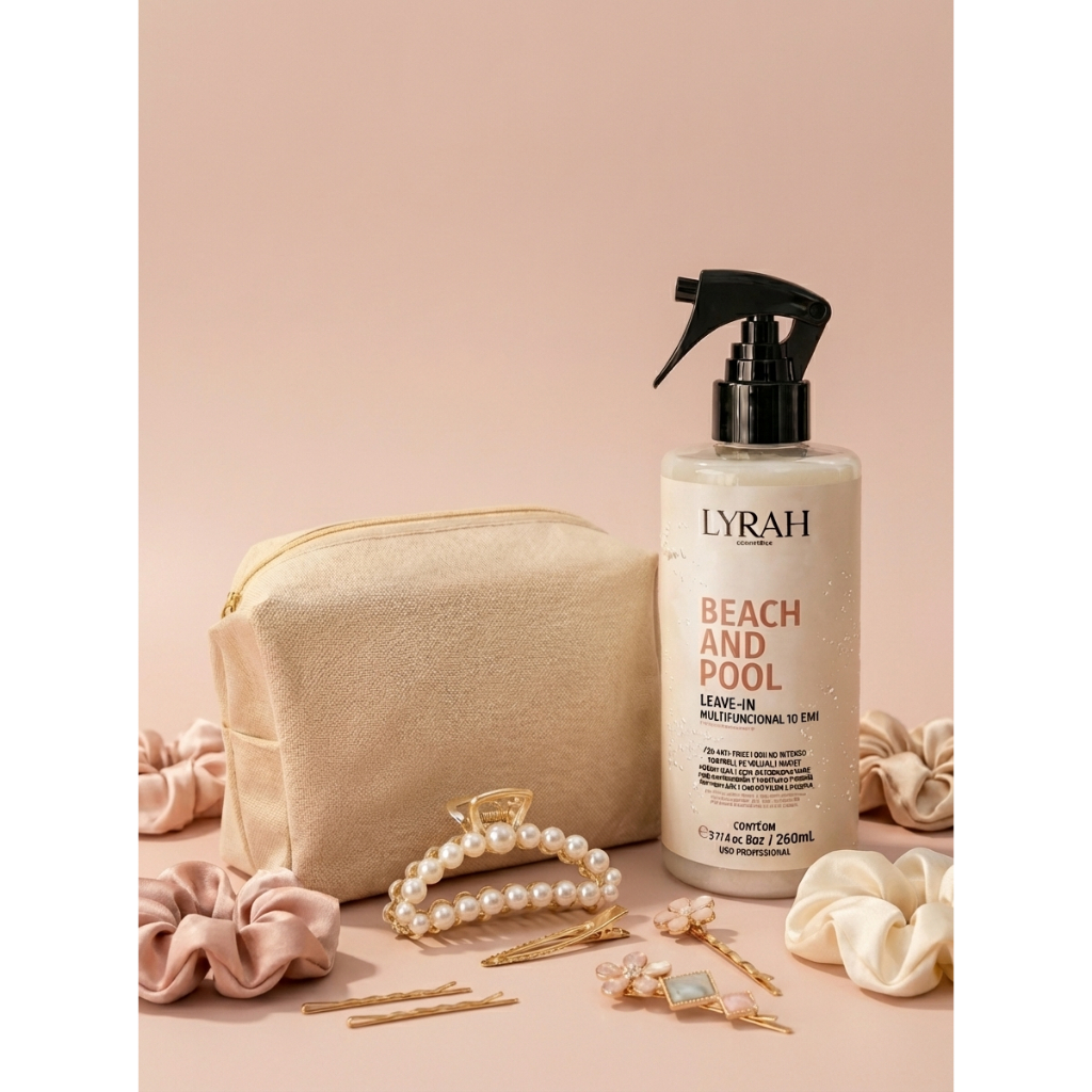 Leave-in Spray 10 em 1 Protetor Térmico Reconstrutor Capilar Creme de Pentear Anti Frizz, Hidratação e Brilho+Necessaire