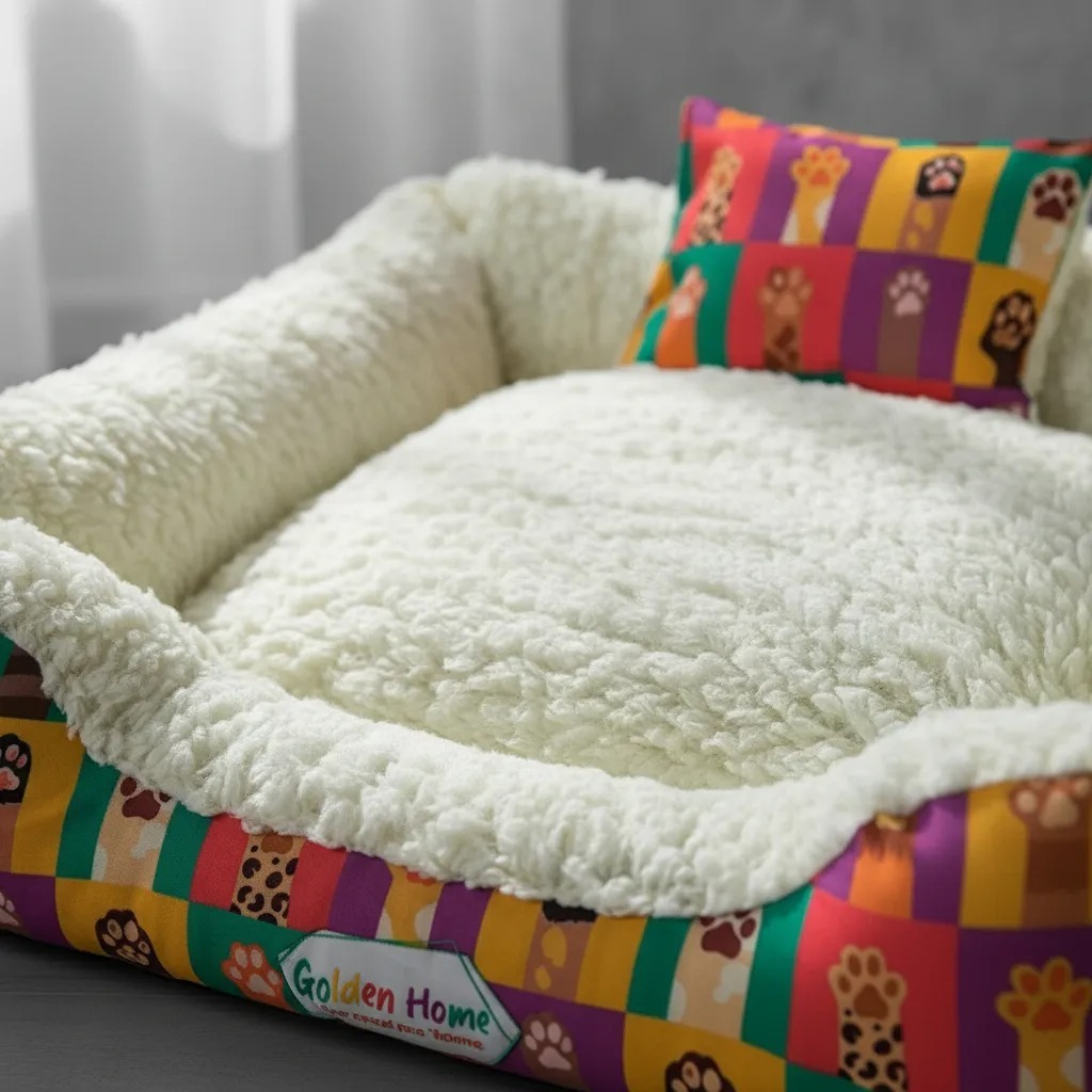 Cama de cachorro e gato 60x60cm caminha pet lavável fundo impermeável + Travesseiro