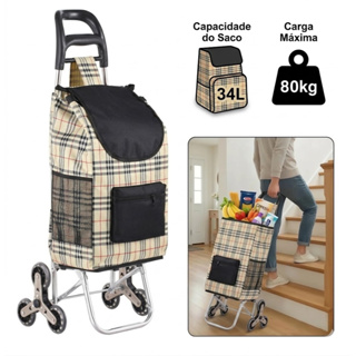 Carrinho De Feira Compras 6 Rodas Sobe Escada 40 Kg Dobrável Multiuso Portátil Reforçado Aço Resistente Espaçoso Yesop em Oferta na Shopee