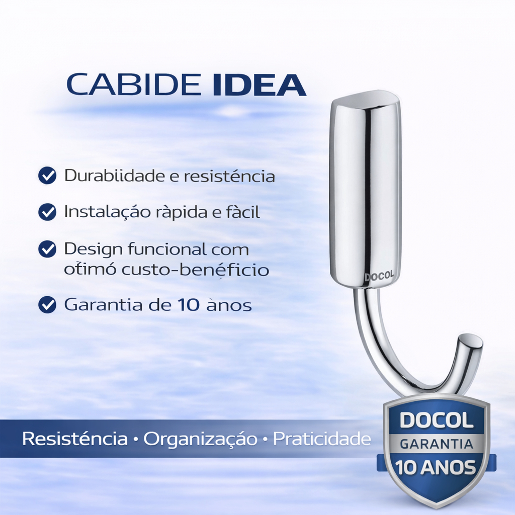 Cabide De Parede Para Banheiro Cromado Idea Docol