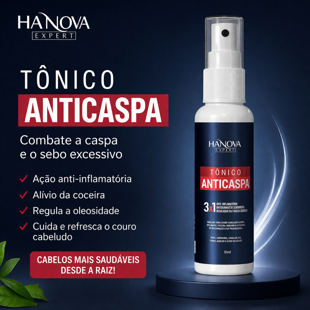 Tonico Anti caspa - anti falatório anti dermatite ceborreica regulador da funcão sebácea 50ml.