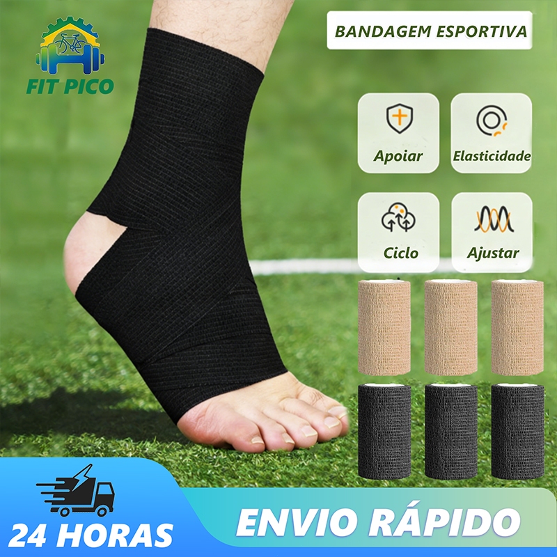 Combo 3 Bandagens Elásticas Adesivas 10cm x 4,5m