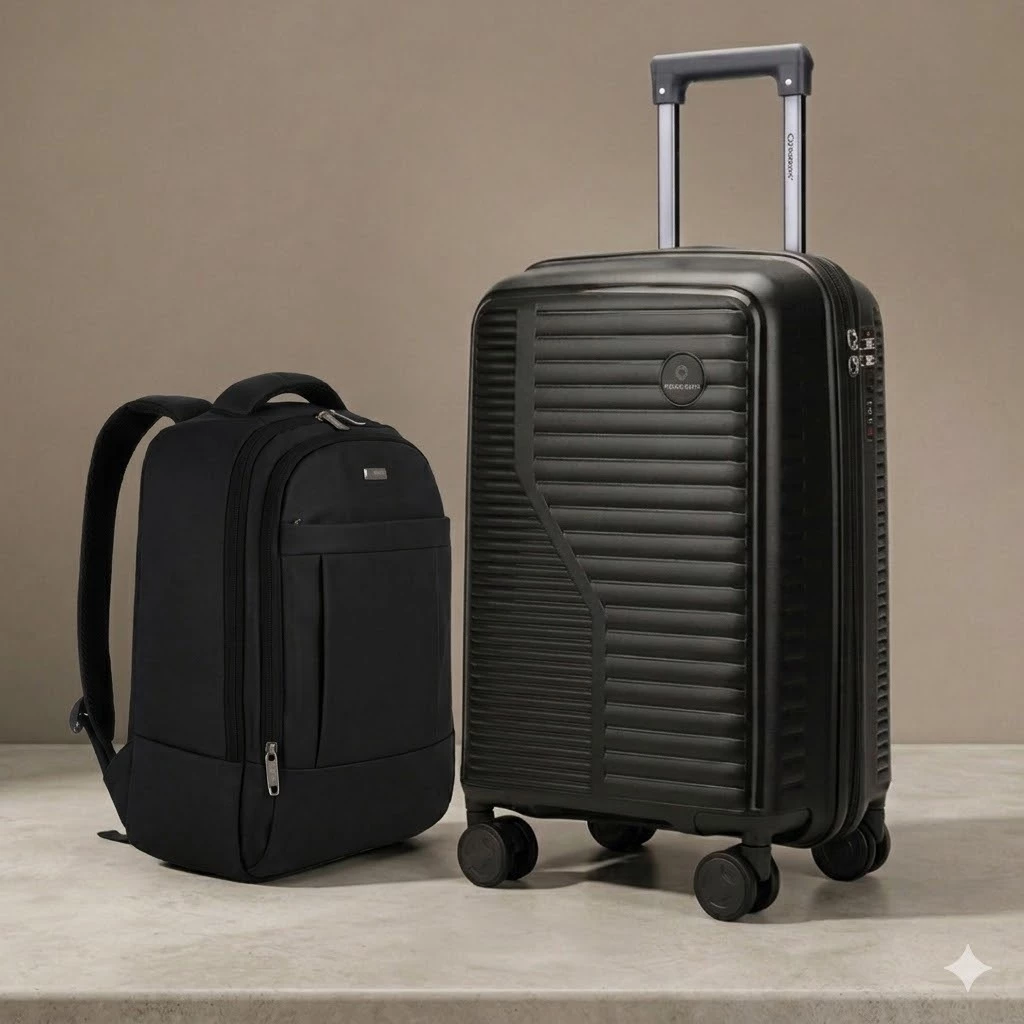 Kit Viagem: Mala de Bordo Polipropileno Dermond PRO + Mochila 17"