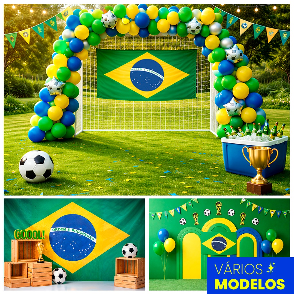 Fundo Fotográfico Cenários Brasil Futebol na Copa Do Mundo 1,5x2,2 Mt