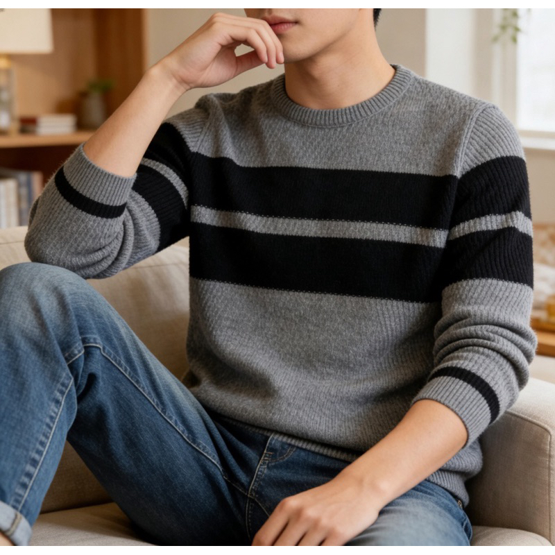 Suéter Unissex Básico Lã Acrílica Confortável Dia a Dia