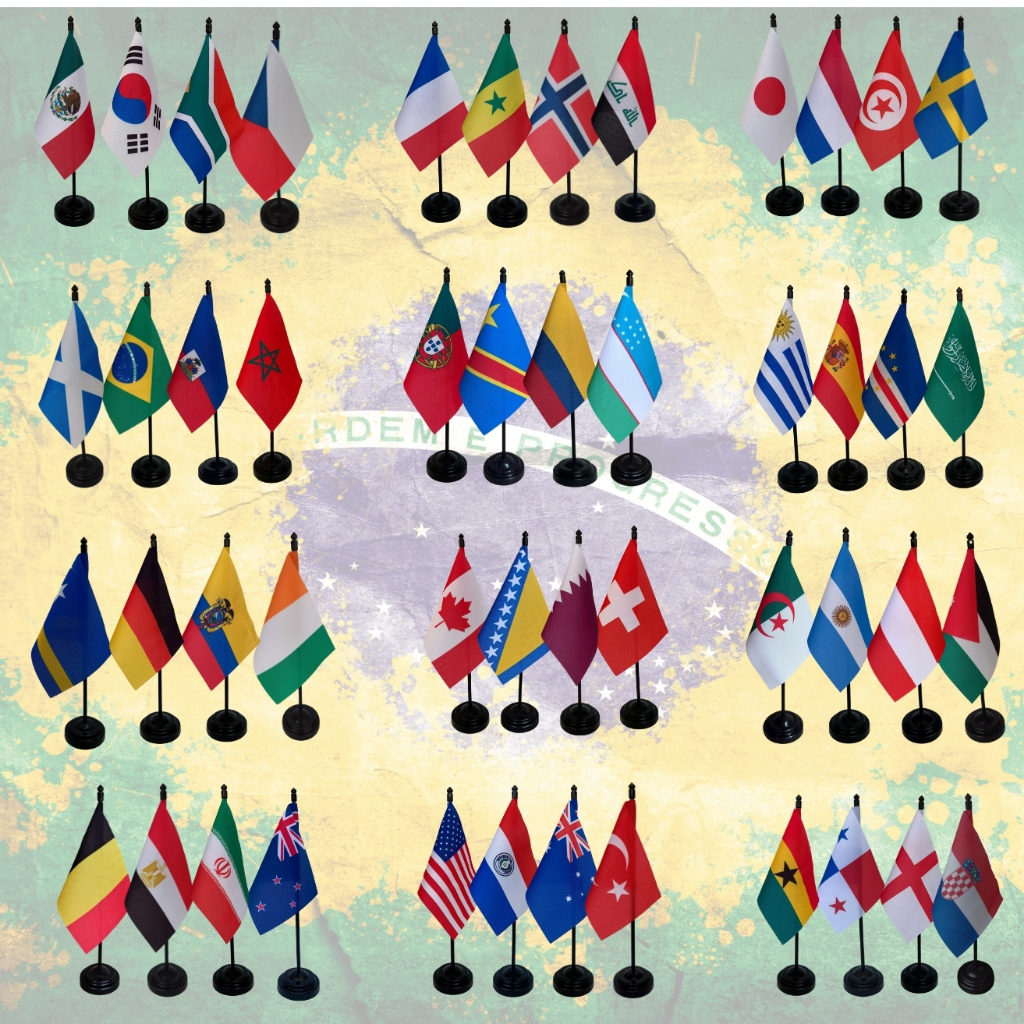 Bandeirinhas de mesa países da Copa do Mundo 2026 (escolha o seu)