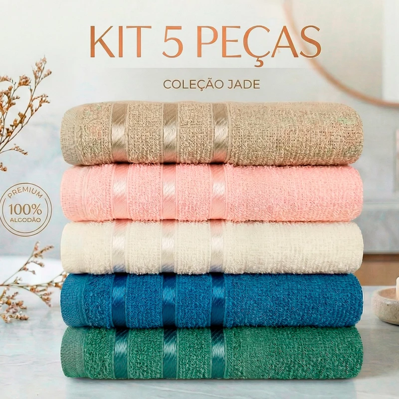 Toalhas de Rosto Jade: 65% Off! 🛍️
