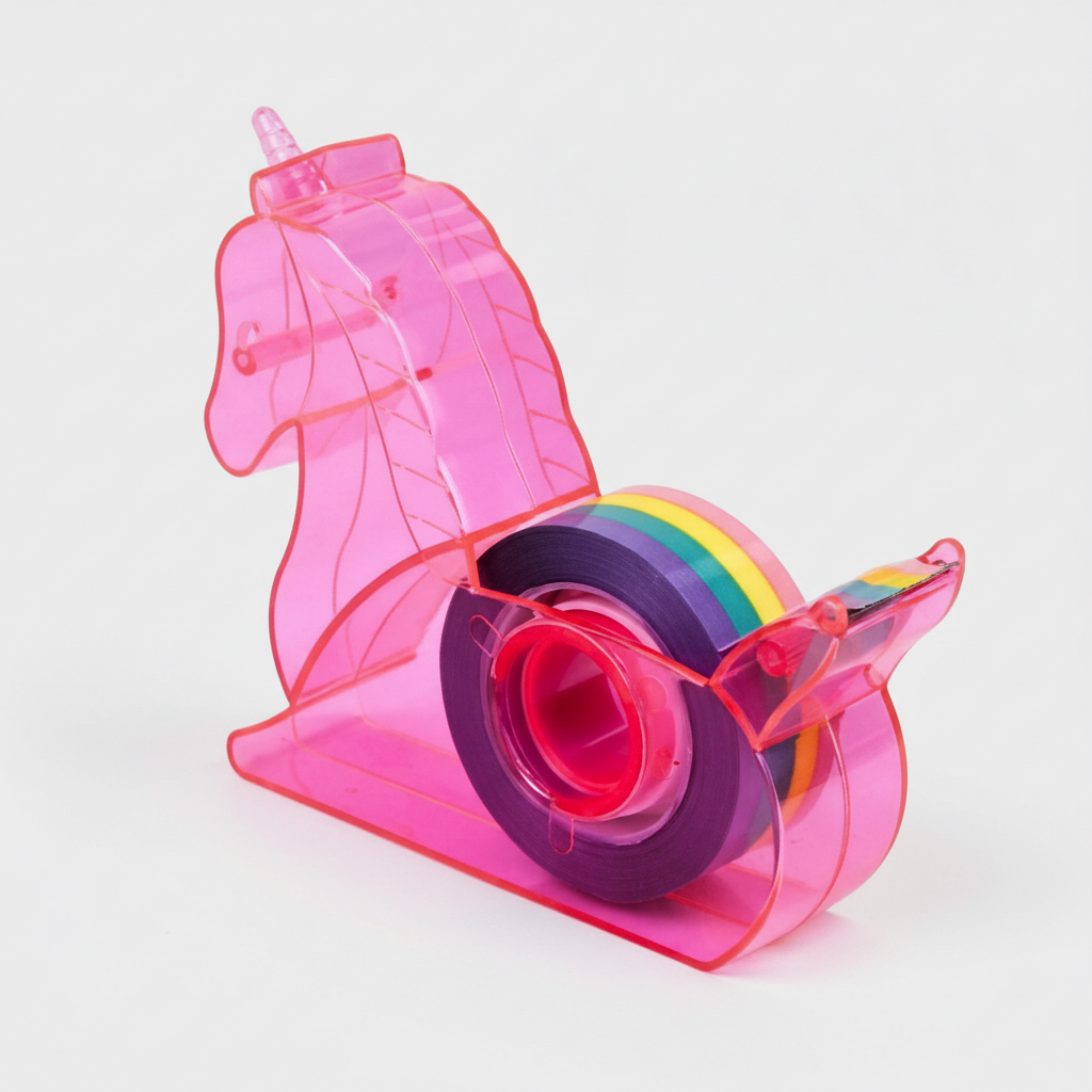 Suporte Para Fita Adesiva Pequena Unicórnio + 1 Fita Colorida