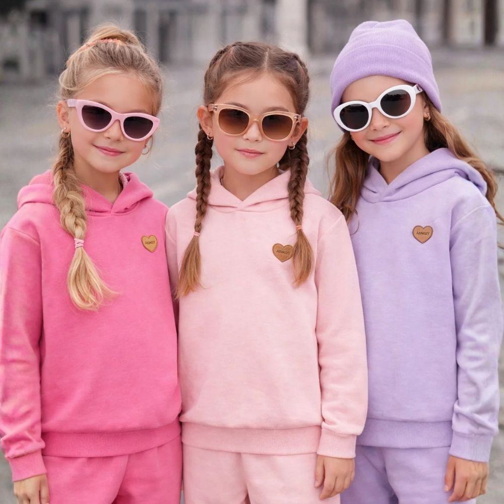3 Casacos Moletom Infantil Menina – Peluciado e com Capuz Inverno Escolar Feminino