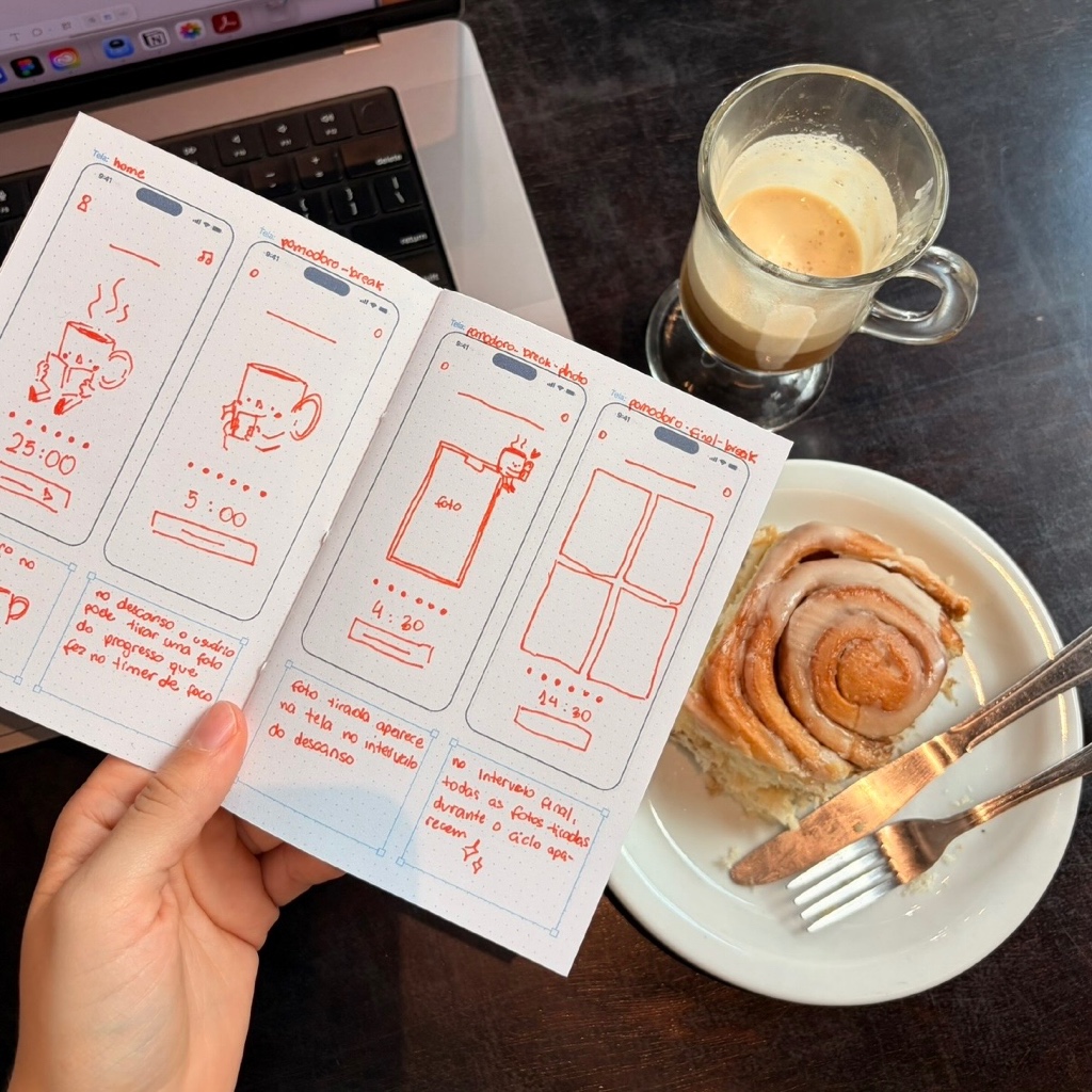 Caderno / Sketchbook A6 para wireframe de UI/UX Design, Interface, desenho
