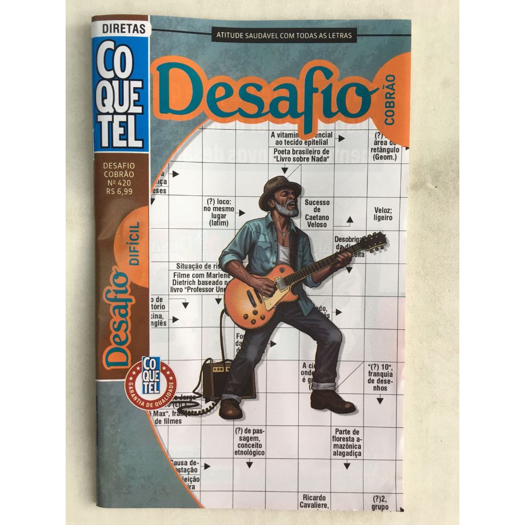 Passatempo Coquetel Palavras Cruzadas Desafio Cobrão Dificil