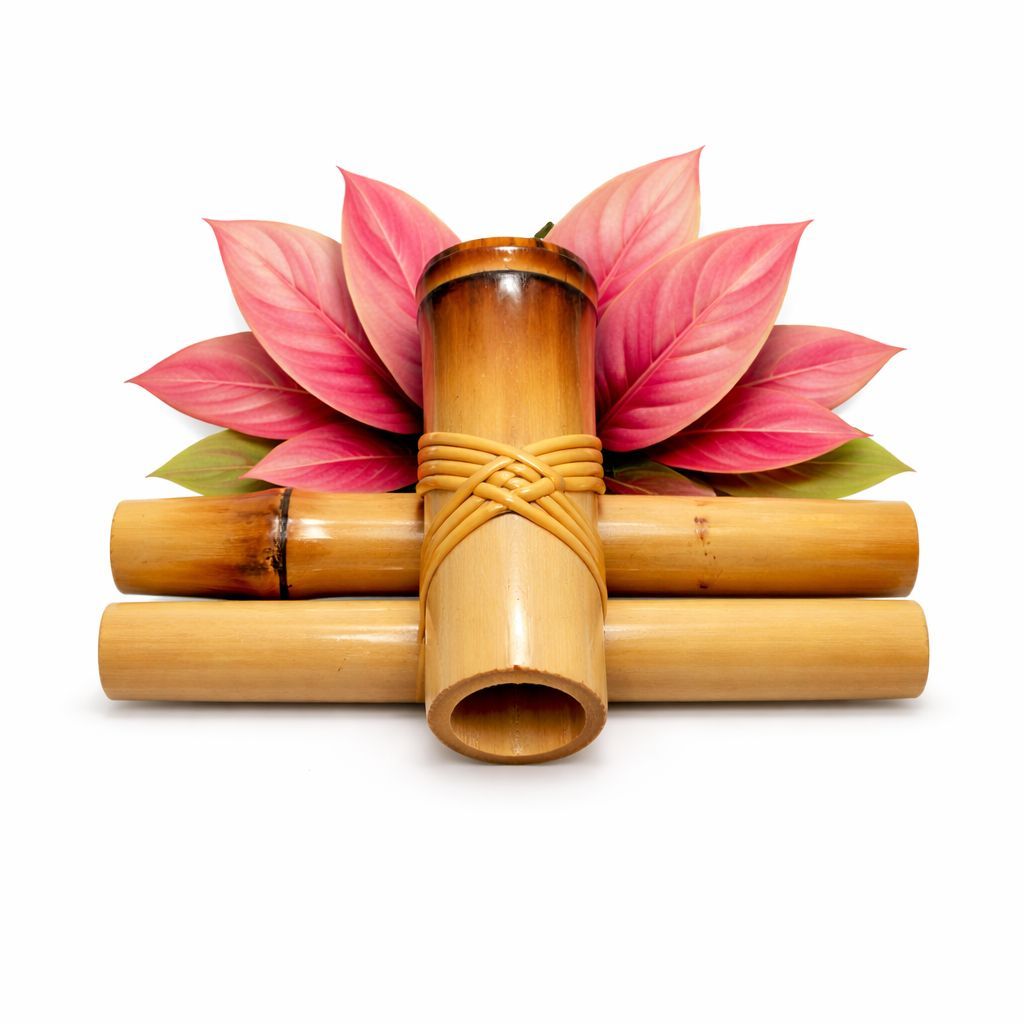 Imagem Bica de Bambu 15cm para Fonte de Água Biqueira Decorativa Zen Jardim Cascata