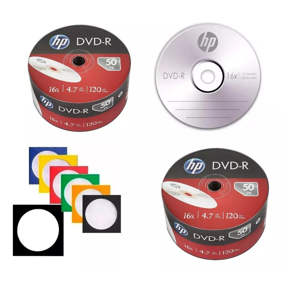 10 unidades de Mídia Virgem DVD-R Nos Envelopes HP Grava Jogo