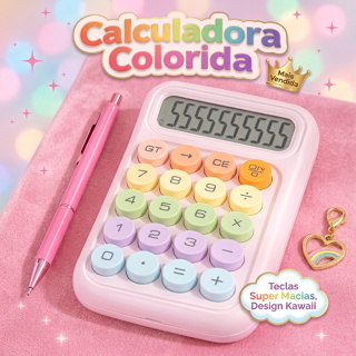 Calculadora Colorida com Teclado Confortável e Grande Visor – Perfeita para Estudos e Trabalho em Oferta na Shopee