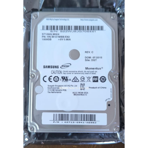 Hd Interno Notebook Samsung 1TB 2.5 - Modelo ST1000LM024