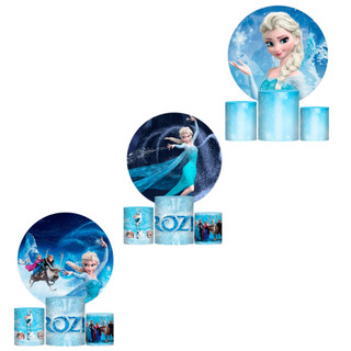 Painel Frozen Aniversário Kit Capa De Painel Frozen + Capa De Cilindros Painel Da Frozen De Aniversário Capa Paineis