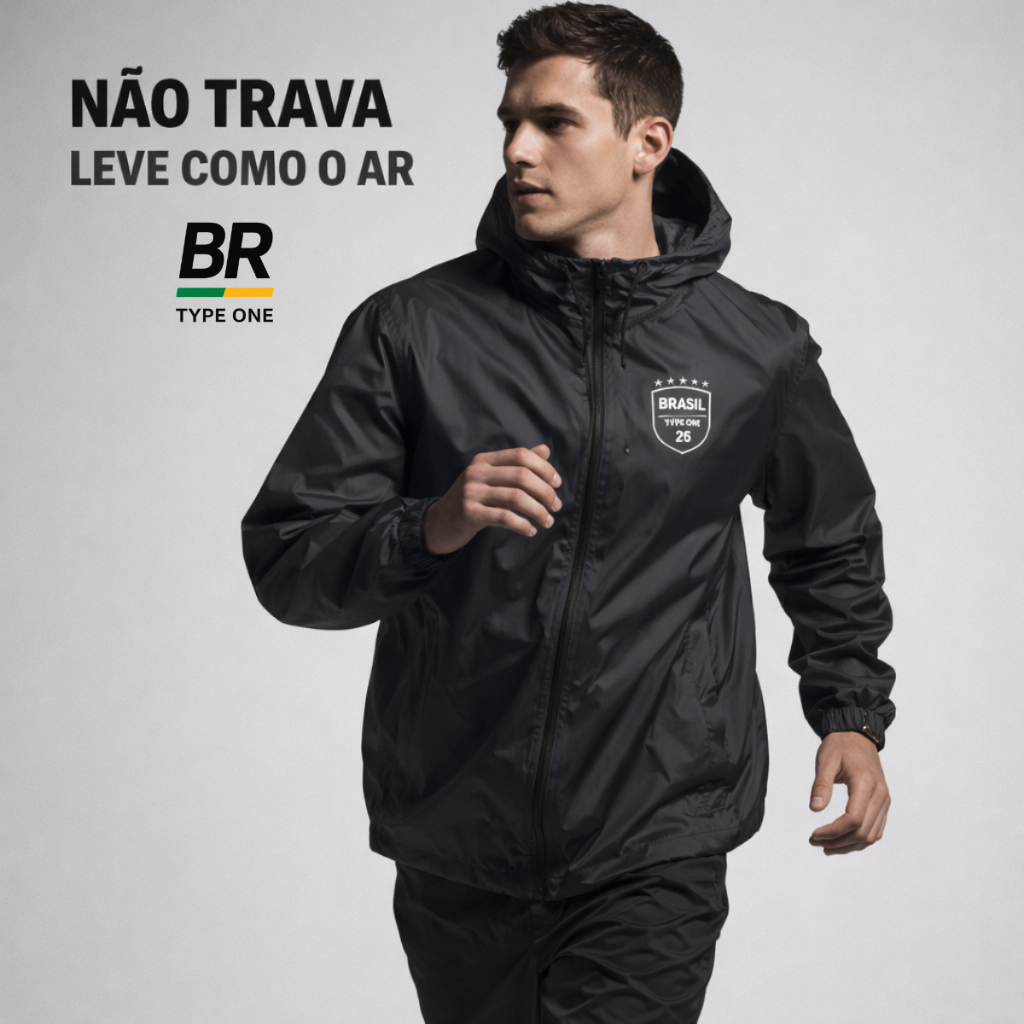 Jaqueta Corta Vento Masculina Impermeável Leve Com Capuz Resistente ao Vento Brasil
