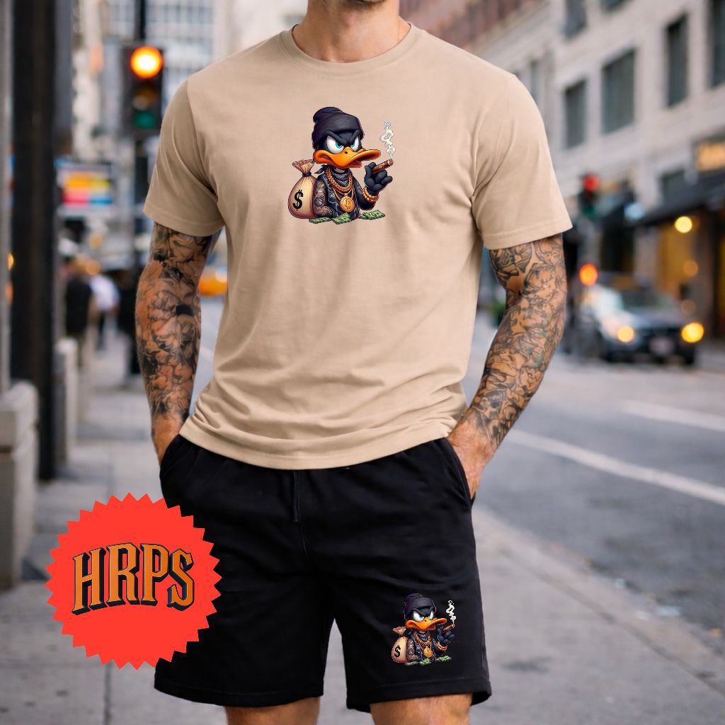 Conjunto Camiseta e Short Masculino Confortavel Casual Estiloso Streetwear Lançamento
