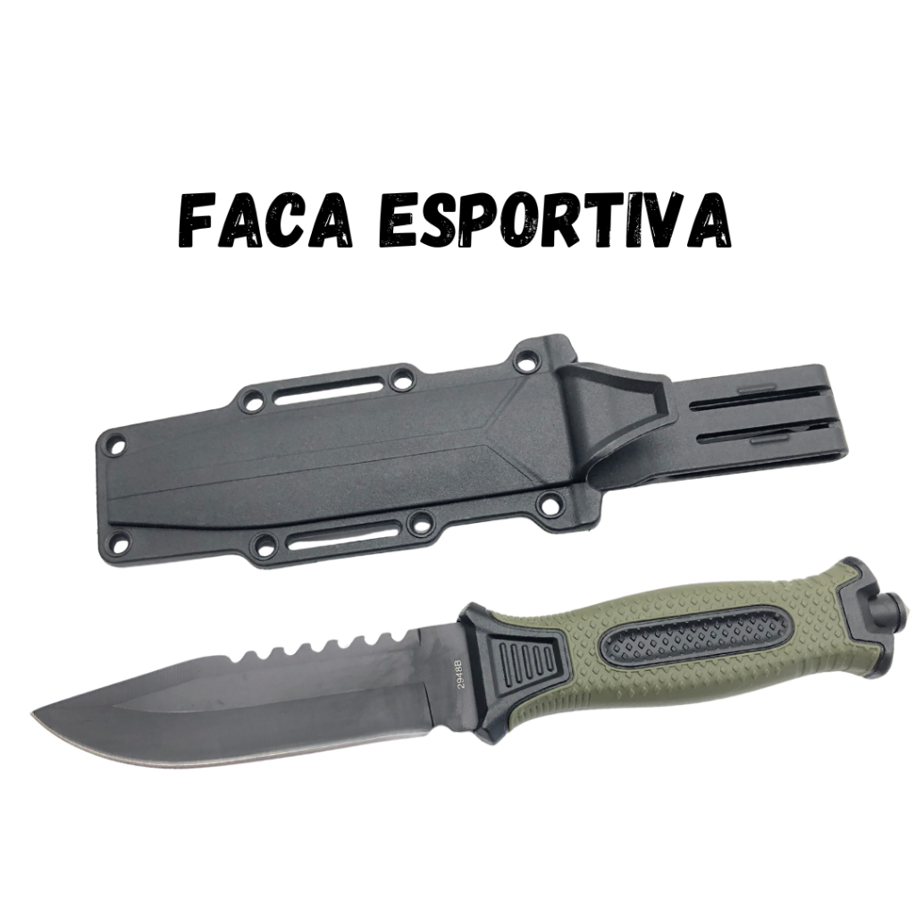 Faca Esportiva Caça Mergulho Pesca Com Bainha - 1832
