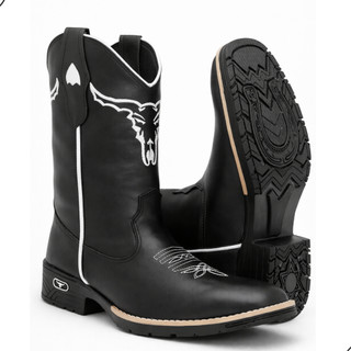 Bota Gaúcha Estilo Texana Masculina Country Bordada Cavalgada Premium