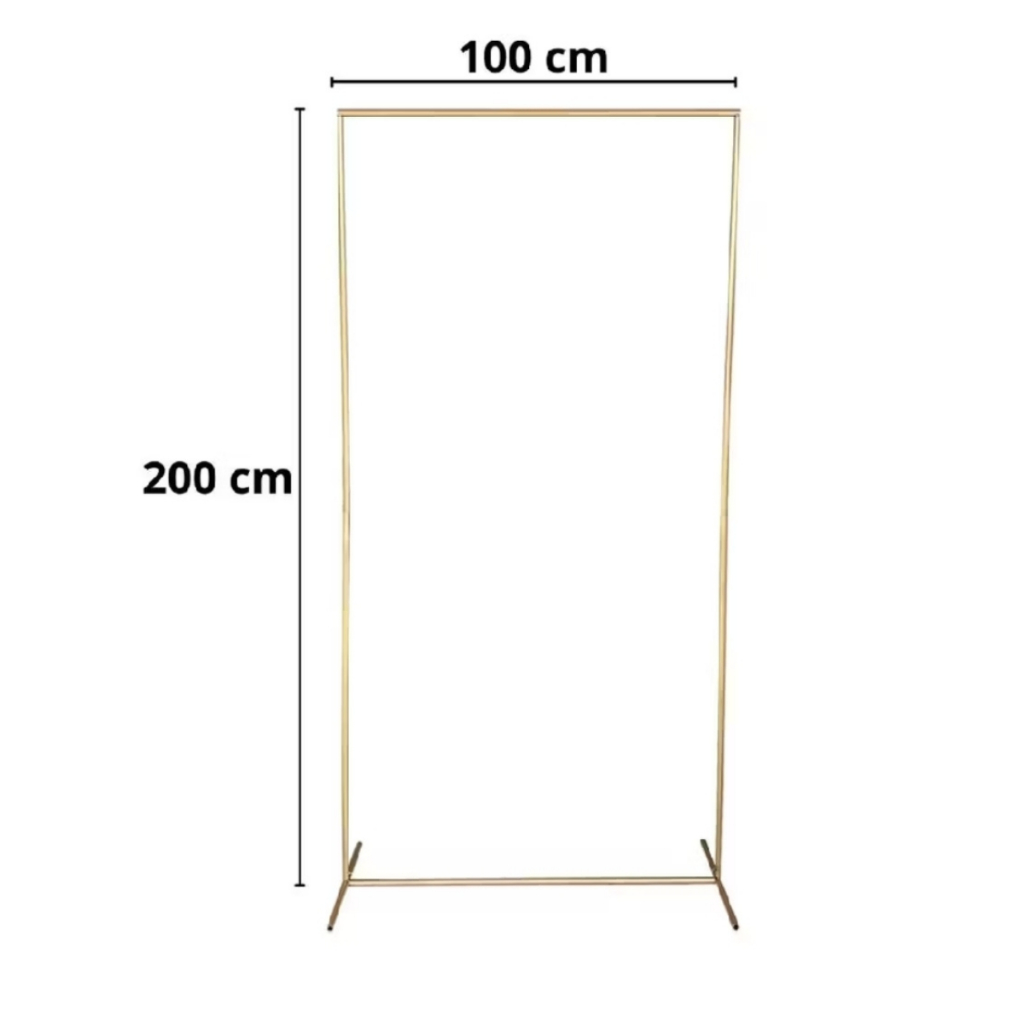 Arco Retangular Desmontavel Dourado