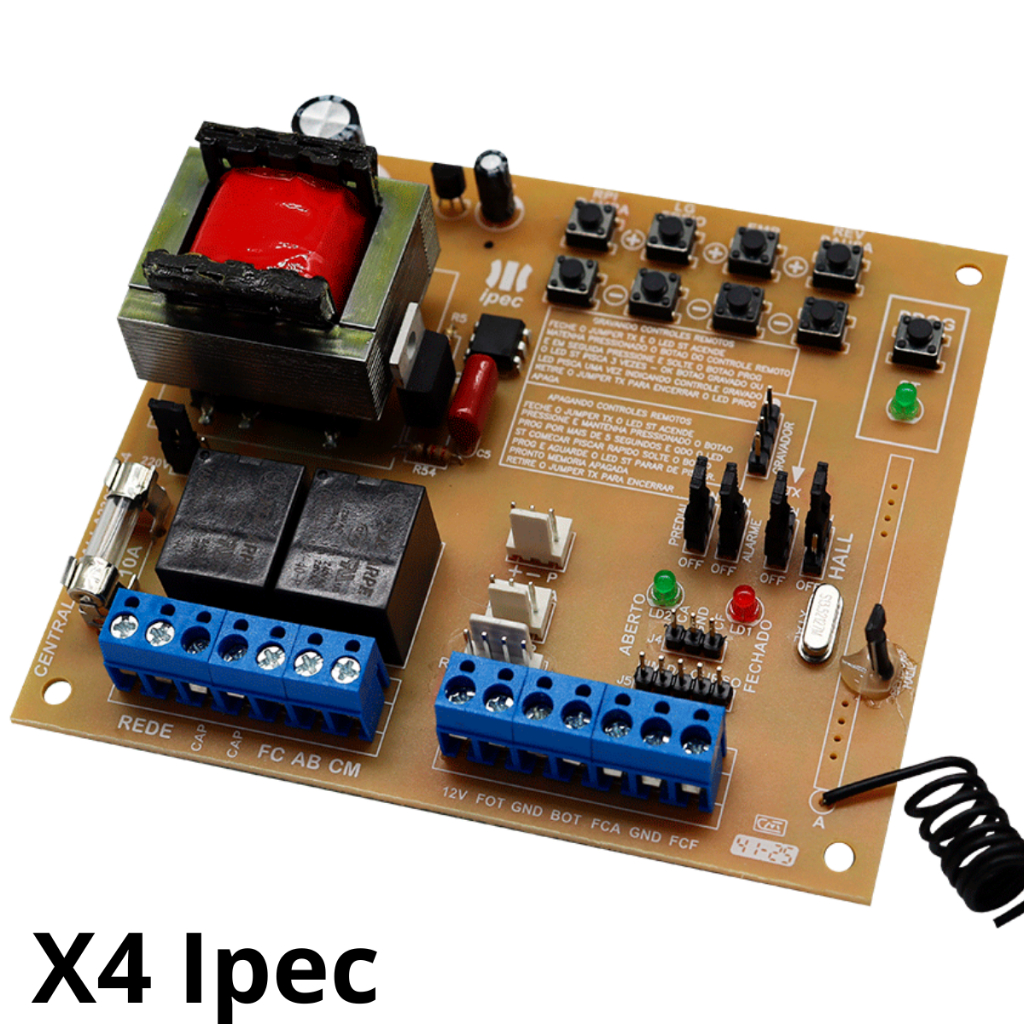 Placa Central X4 Ipec Com Rampa e Sensor Hall Compatível Com Rossi Kxh30