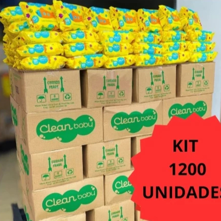 Lenço Umedecido Clean Baby Caixa com 12 Pacotes 100 Unidades Cada | Toalha Umedecida para Bebê Suave e Hipoalergênico789