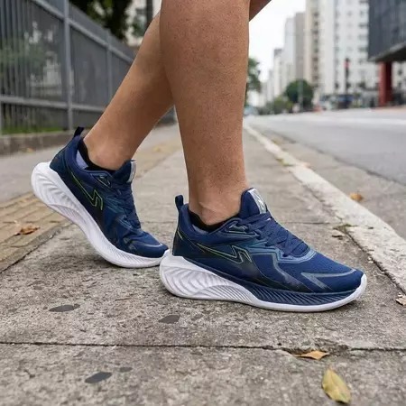 Tênis Esportivo Masculino Esportivo Academia Caminhada Azul Limão Corrida Confortável