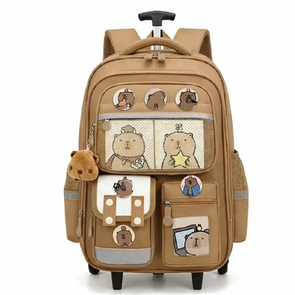 Mochila com Rodinhas Capivara Fofa – Infantil, Divertida e Confortável