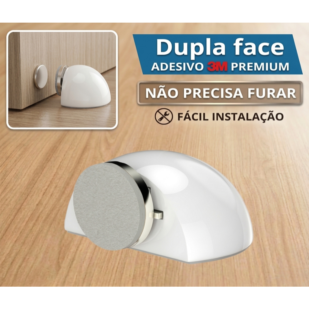 Trava Porta Piso Adesivo Sem Furo DUPLA FACE Soprano