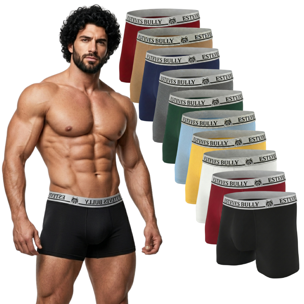 Kit 10 Cuecas Boxer Adulto Box Microfibra Premium Com Forro 100% Algodão