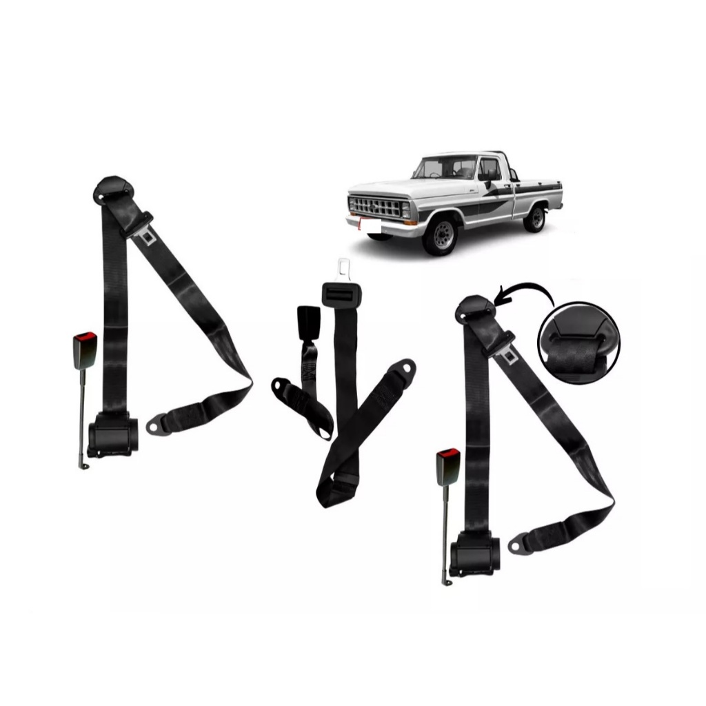 KIT CINTO SEGURANÇA COMPLETO DIANTEIRO RETRÁTIL FORD F4000 F100 F150 F1000 F250 D20 D10